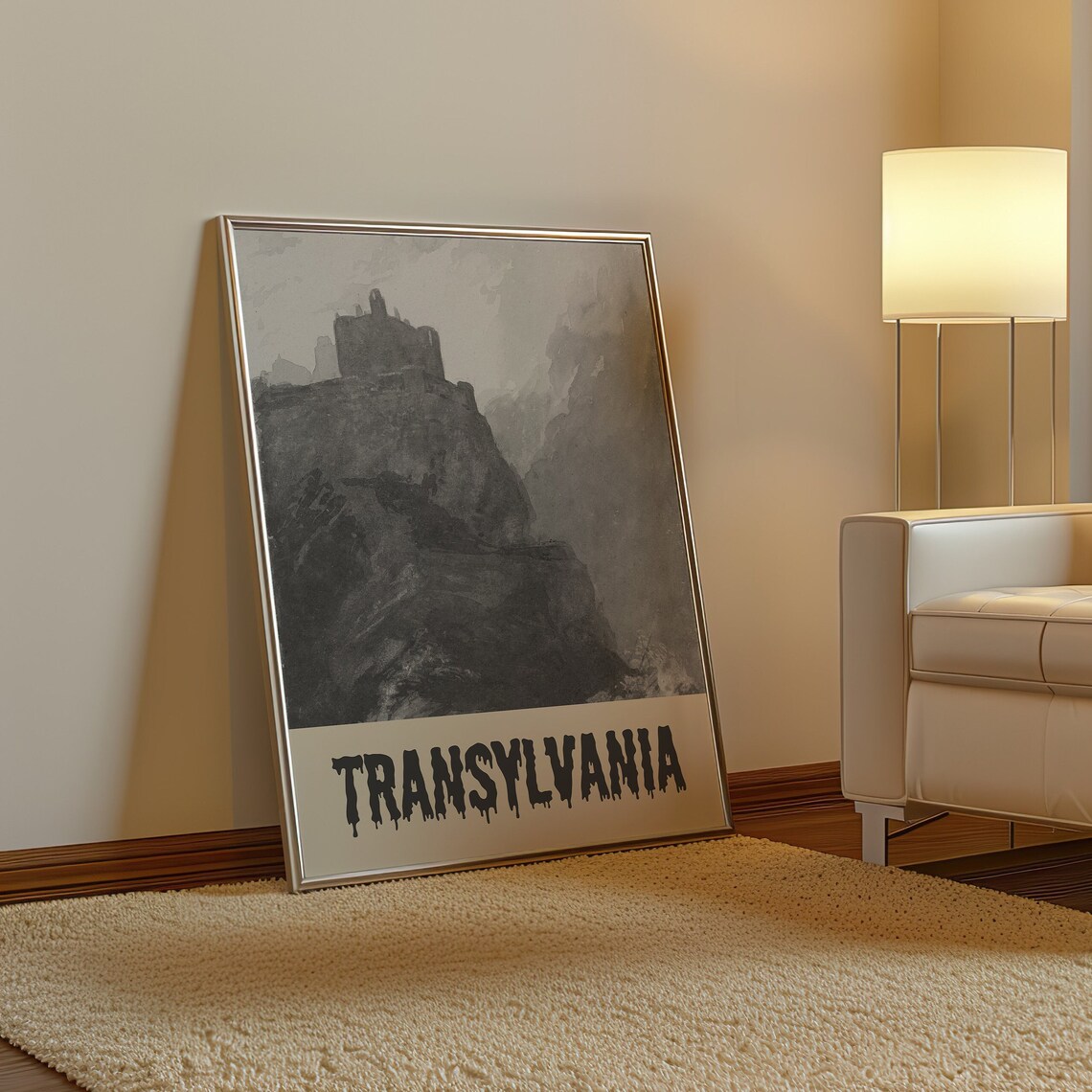 Transylvania Gothic Castle Vintage Halloween Travel Art Poster - Image 3
