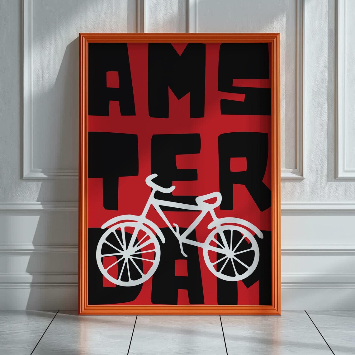 Amsterdam Bicycle Poster, Modern Travel Art - Image 2