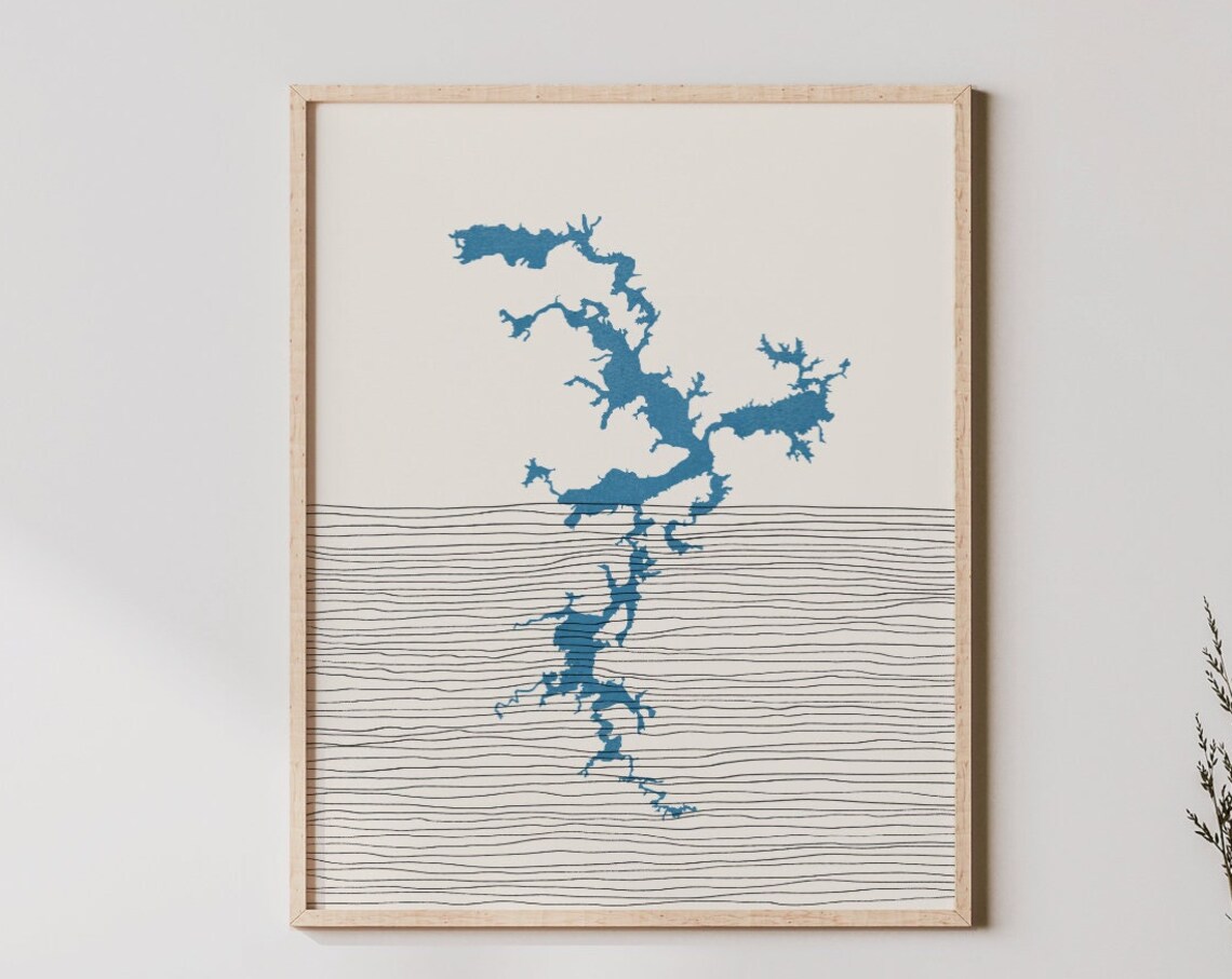 Eufaula Lake Boho Art Print, Oklahoma Decor