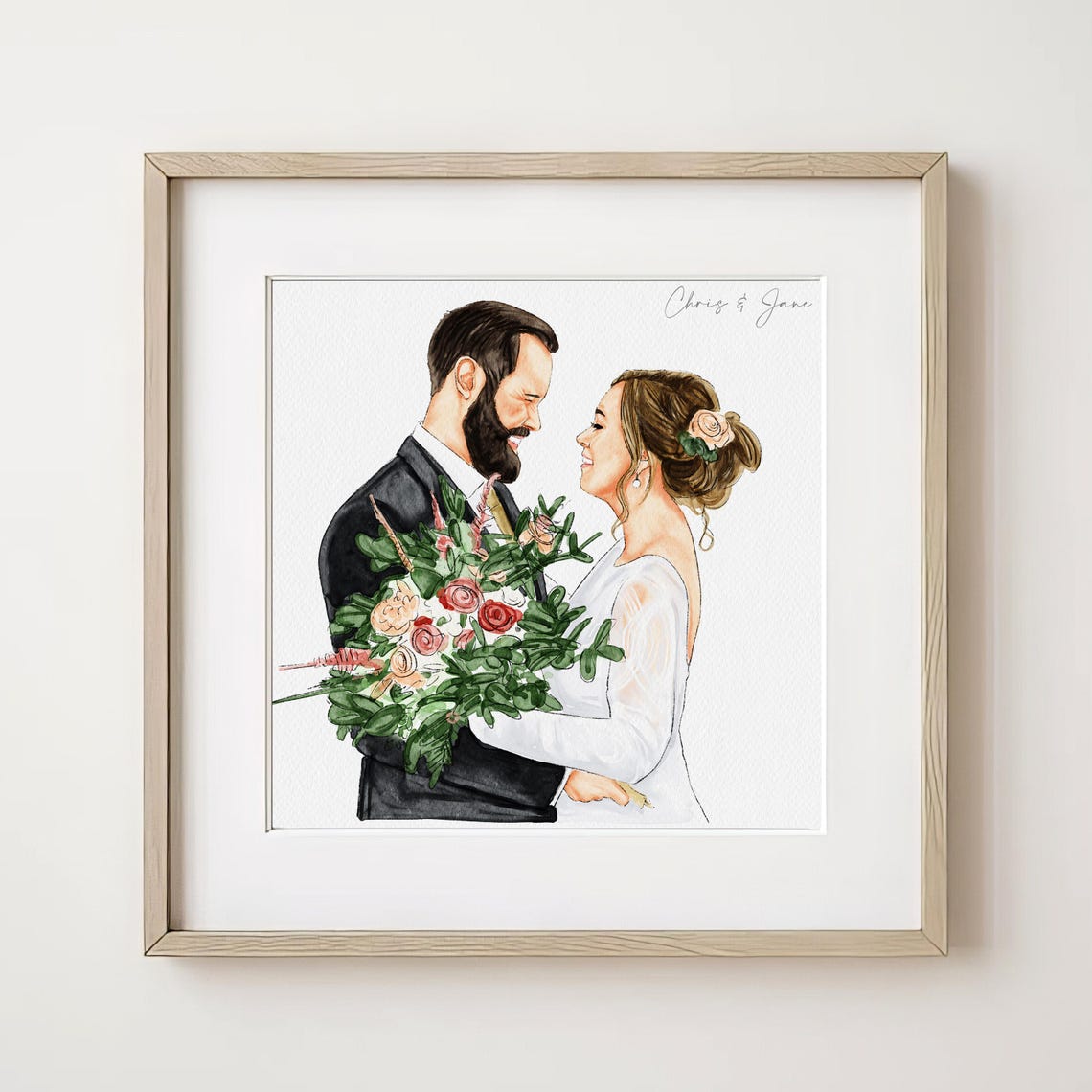 Parents Holding Toddler Custom Minimalist Family Portrait Print - Image 3