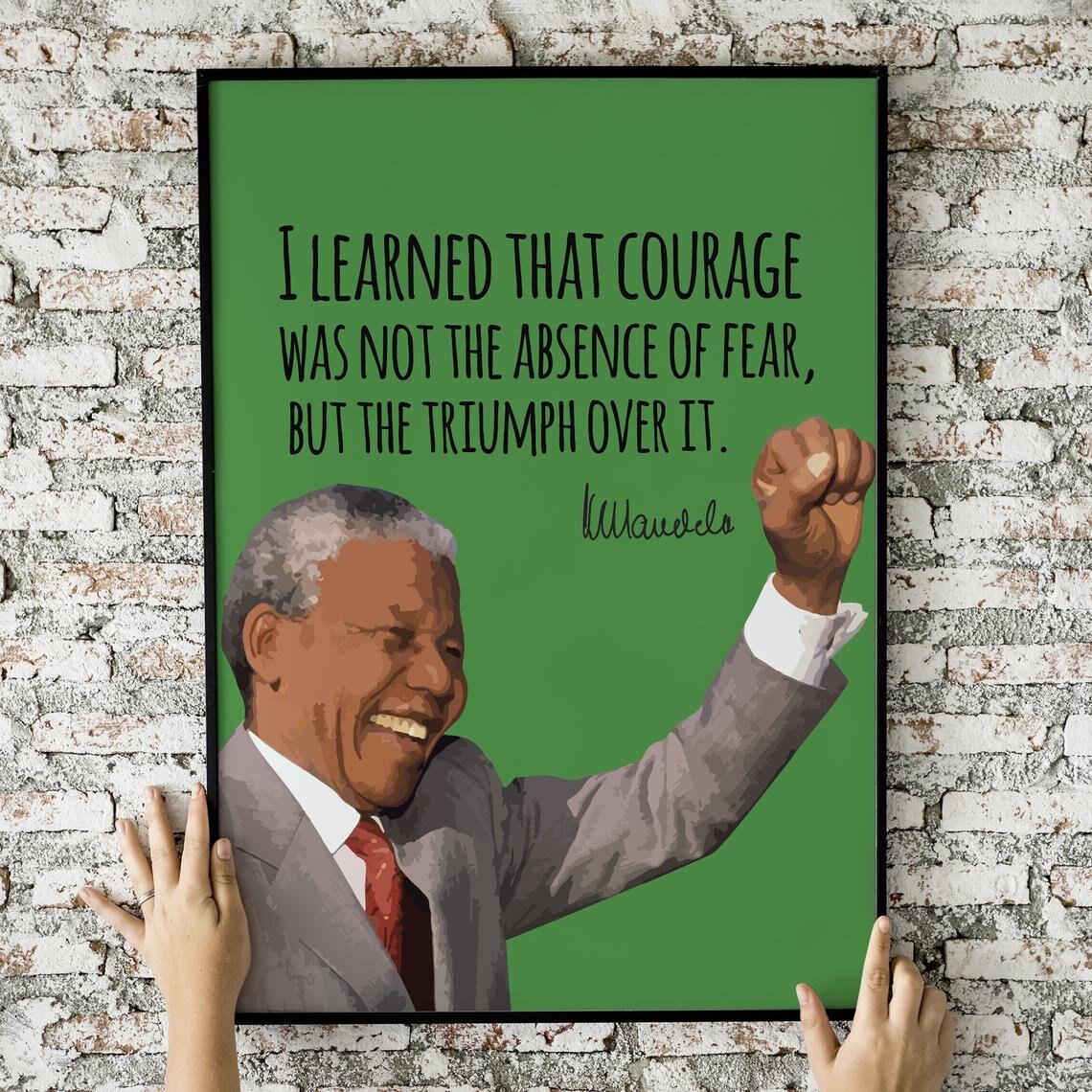 Nelson Mandela Quote - Justice & Courage Poster Print
