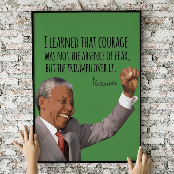 Nelson Mandela Quote - Justice & Courage Poster Print