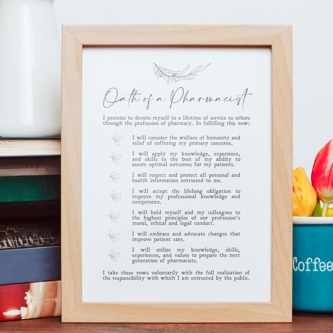 Oath Of A Pharmacist Minimalist Wall Art Print - Image 3