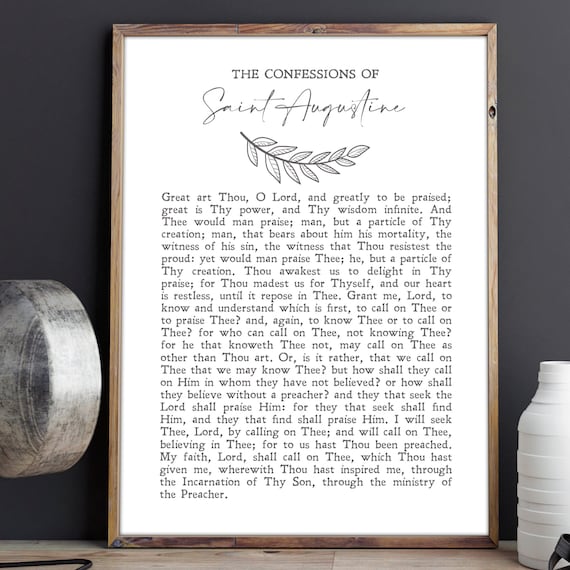 The Confessions Of Saint Augustine Prayer Minimalist Faith Art Print