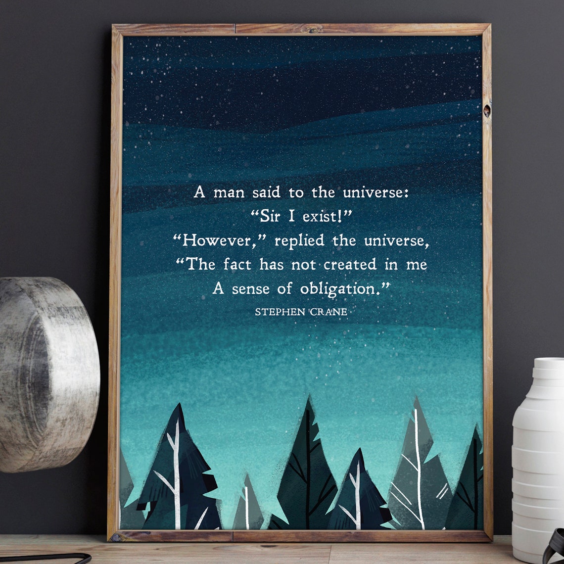 Stephen Crane A Man Said To The Universe Poem Starry Night Print - Image 2