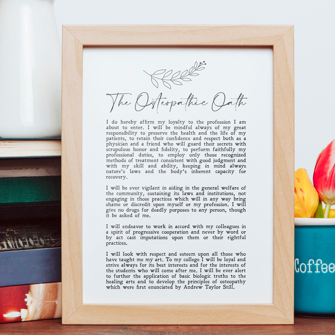 The Osteopathic Oath, Minimalist Healthcare Art Print - Image 2