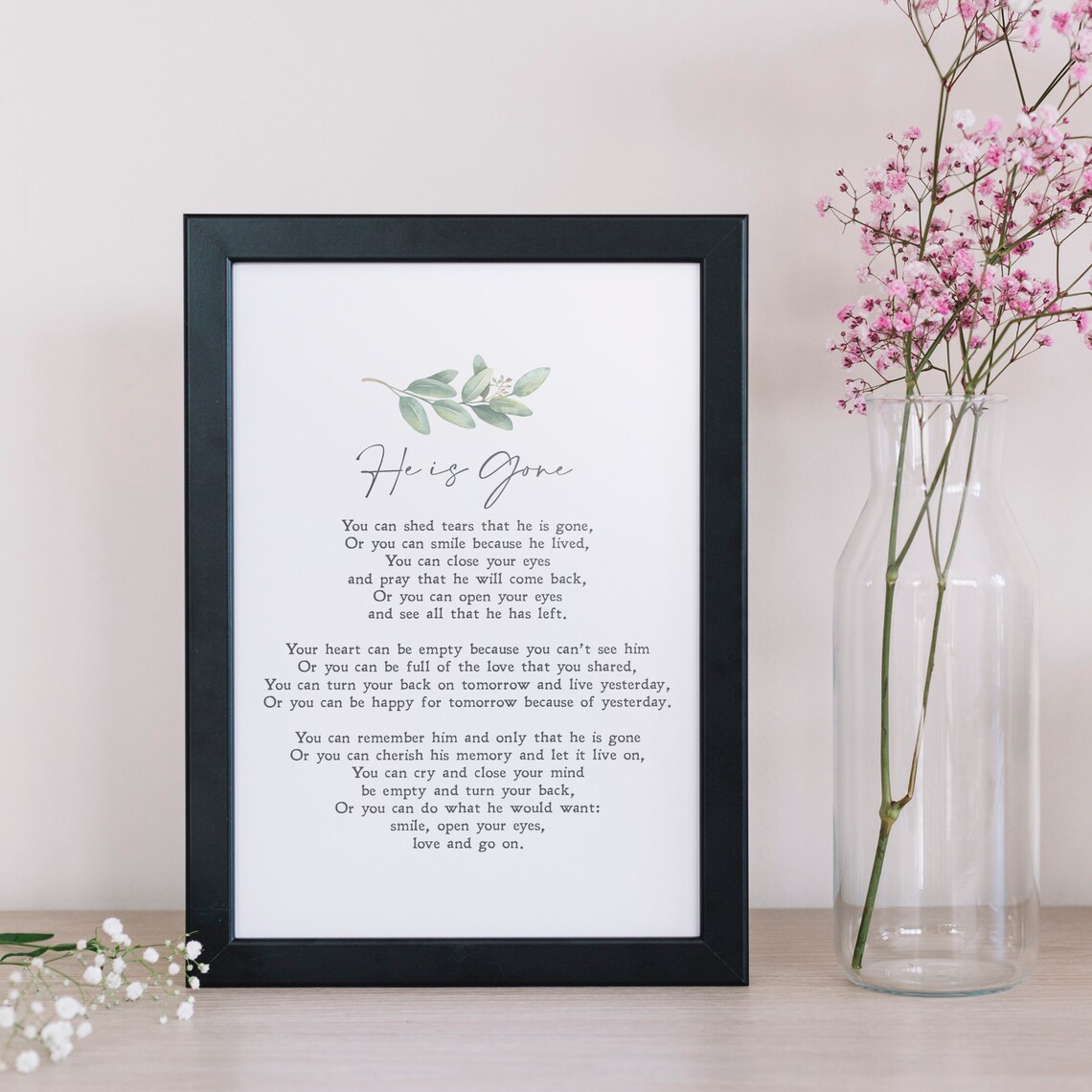 He Is Gone by David Harkins, Sympathy Quote Print - Image 2
