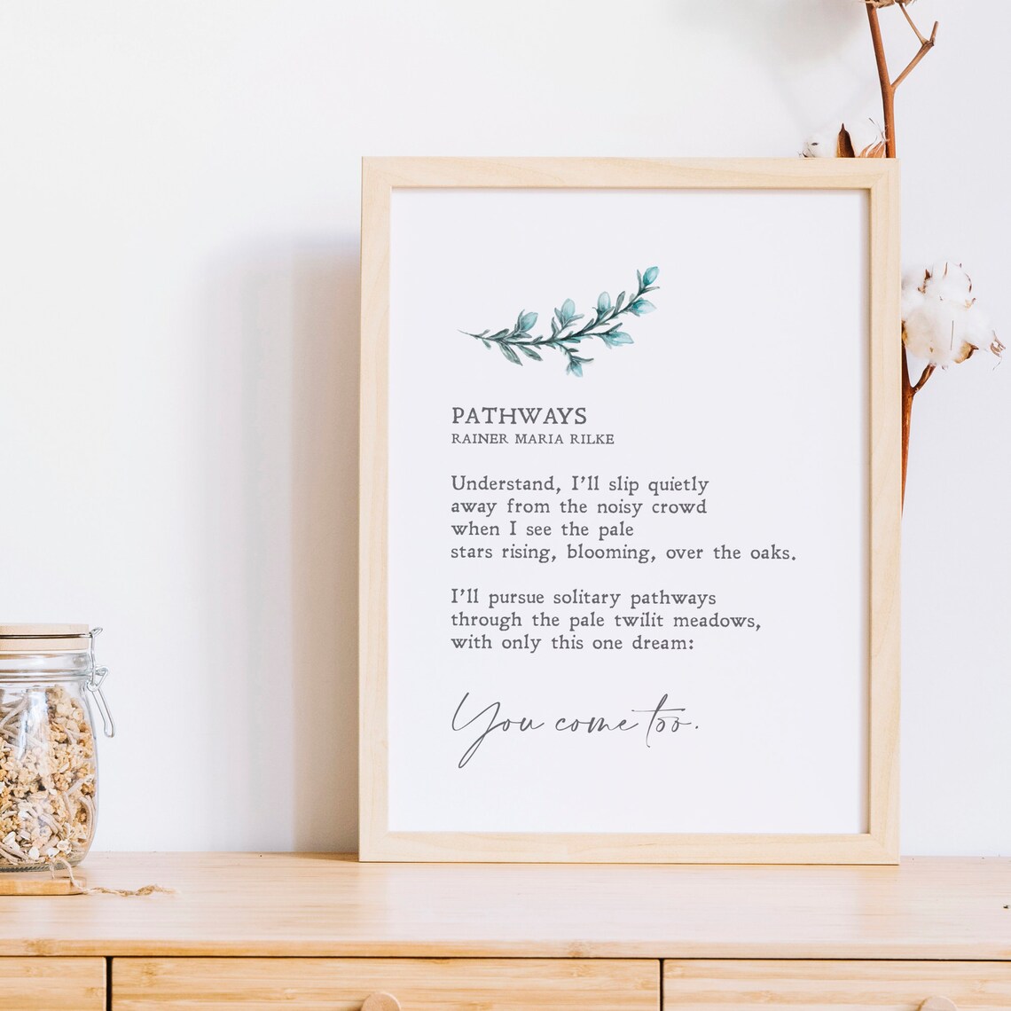 Rainer Maria Rilke Pathways Minimalist Quote Art Print - Image 3