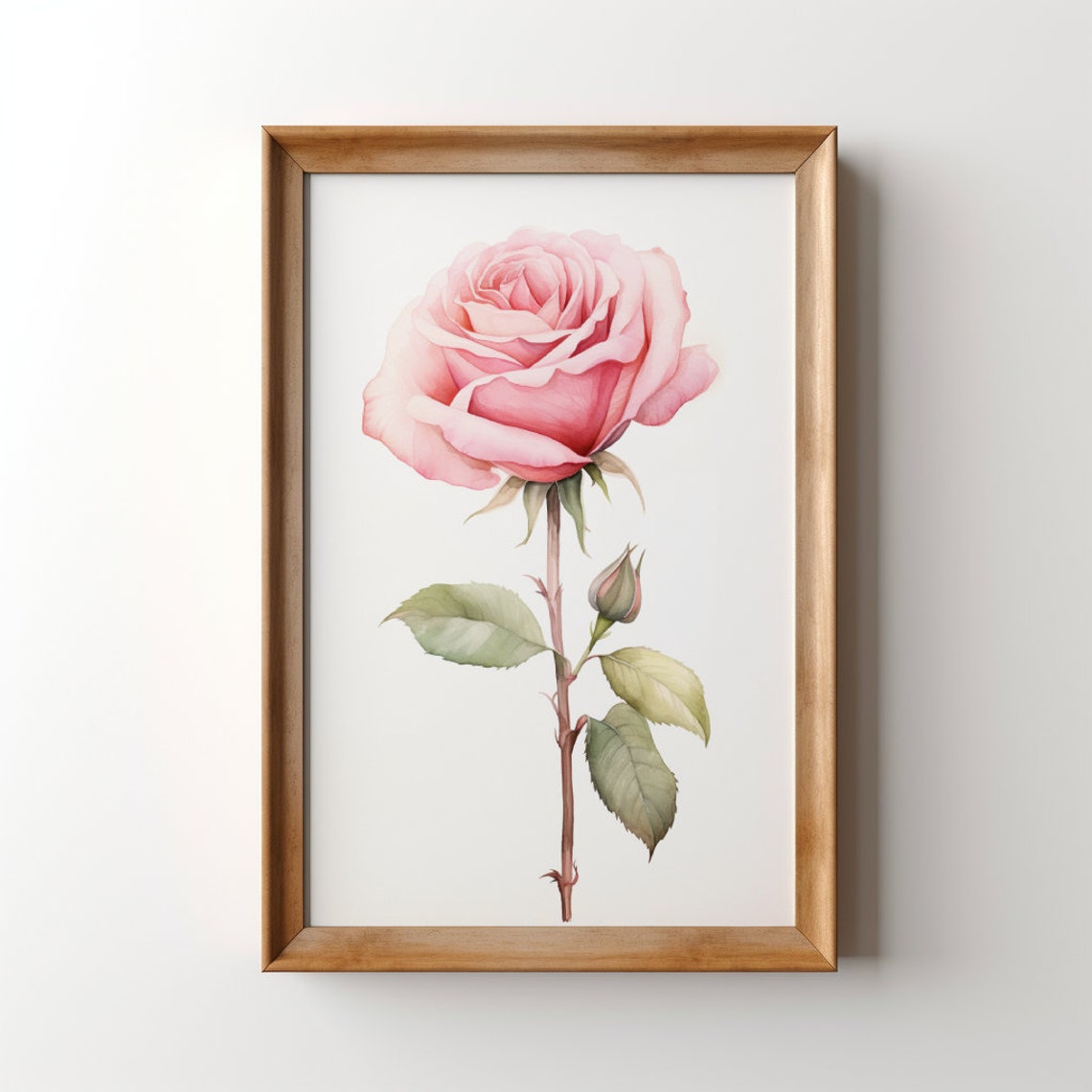 Rose Watercolor Wall Art Watercolor Rose Pink Rose Watercolor Pink Rose Painting Floral Watercolor Rose Wall Art Blush Pink