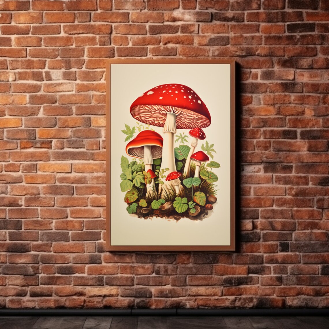 Retro Mushroom Print, Vintage Cottage Kitchen Art - Image 3