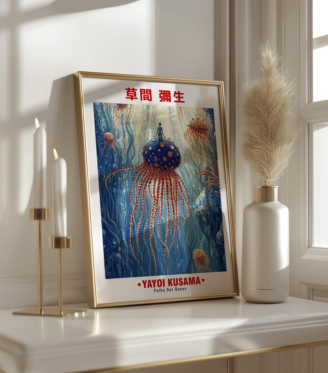 Yayoi Kusama-Inspired Colorful Polka Dot Art Print - Image 3