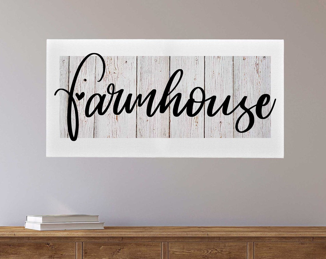 Farmhouse Script Whitewashed Wood Rustic Entryway Wall Poster