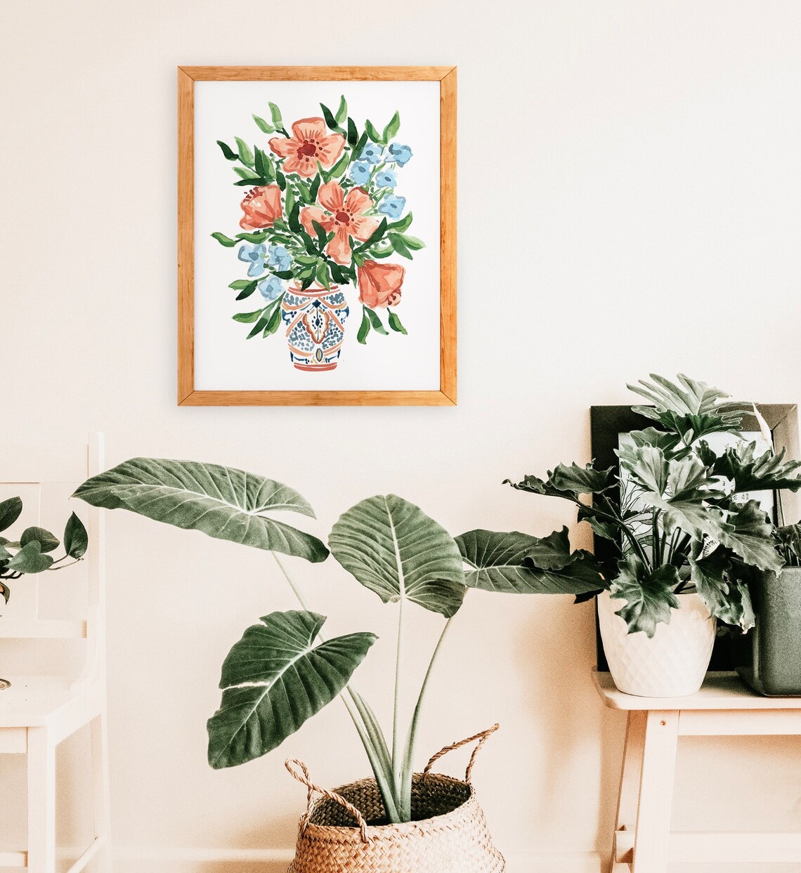 Peachy Florals Moroccan-Inspired Art Print - Image 2