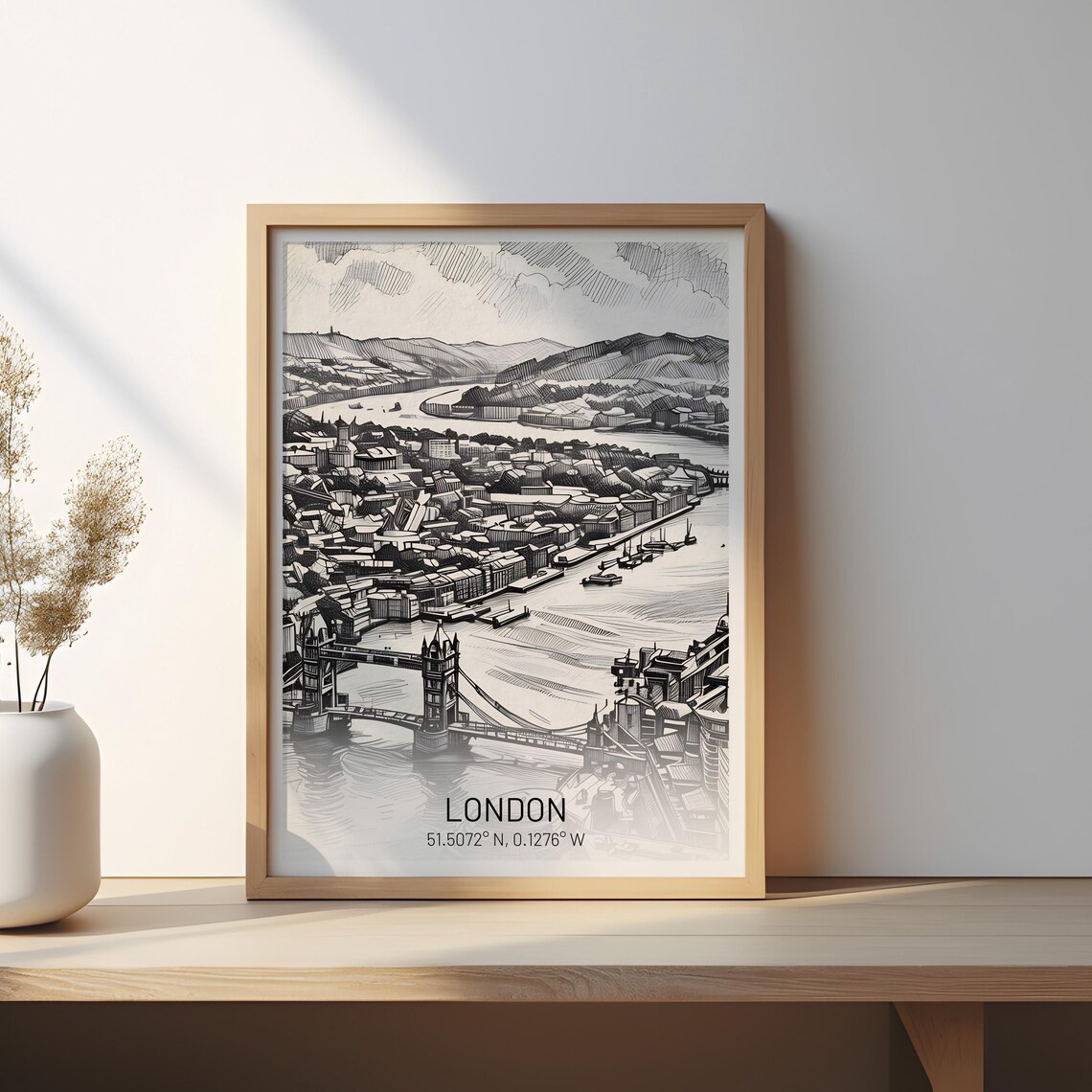 London, Tower Bridge Aerial Travel Poster - Image 3