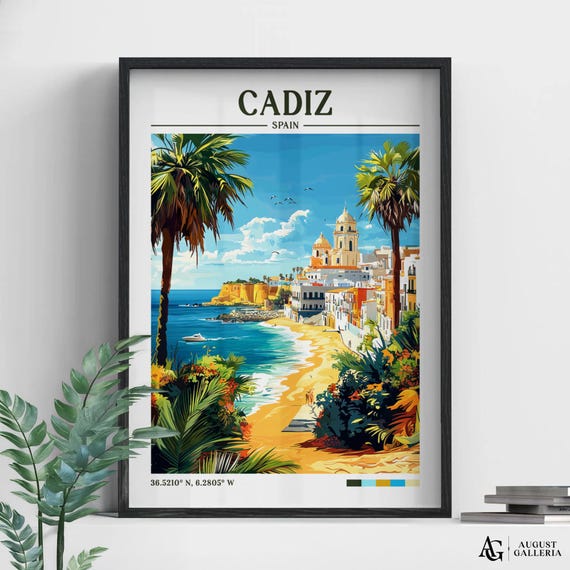 Cádiz Spain Retro Travel Poster