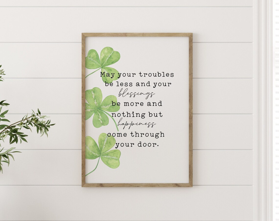 Irish Blessing Shamrock Watercolor Quote Beautiful Poster Gift - Image 4