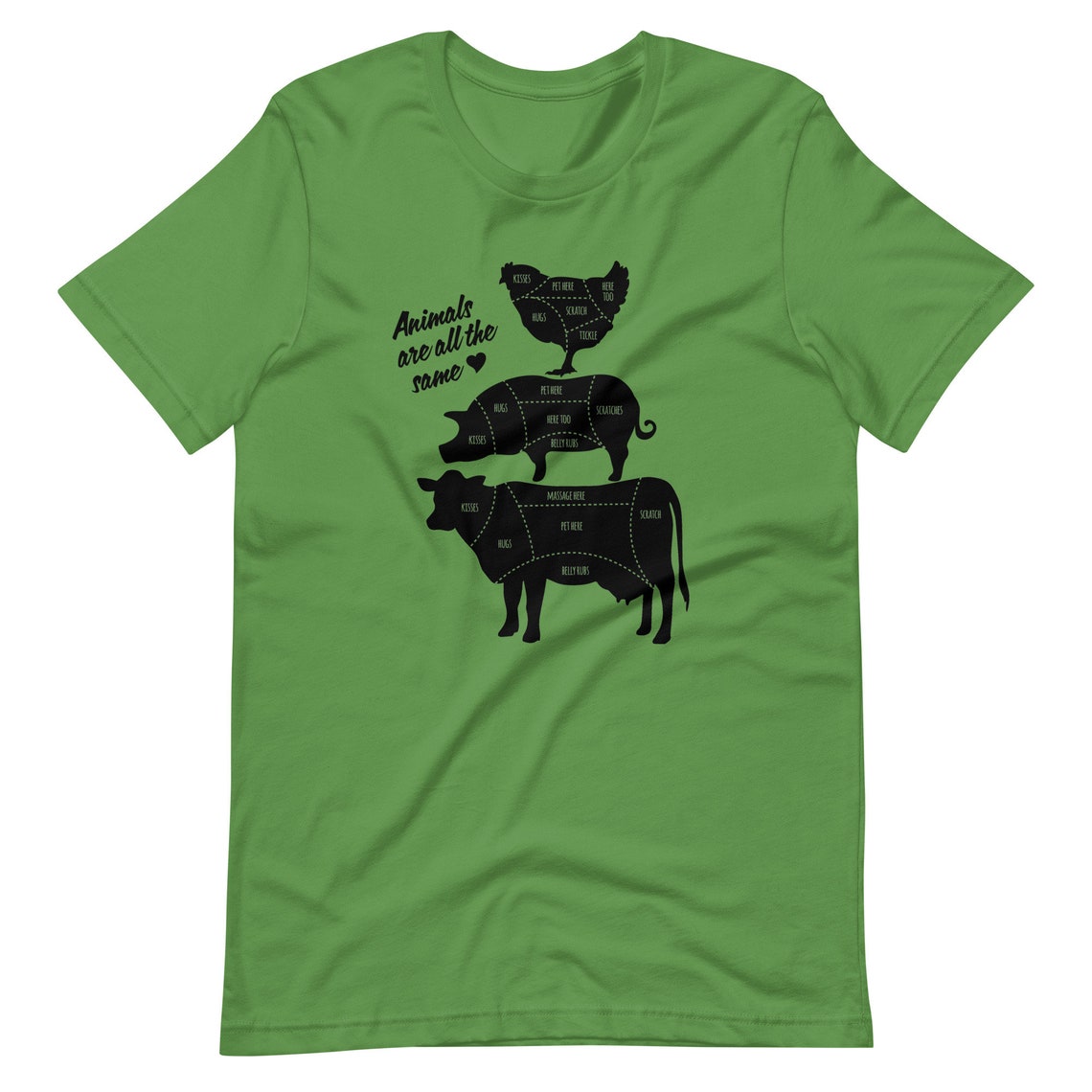 Vegan Butcher T Shirt Animals Are All The Same Tee Vegan Advocate Shirt For Men And Women Vegetarian Or Vegan Cow Tee Butcher Diagram - Image 3