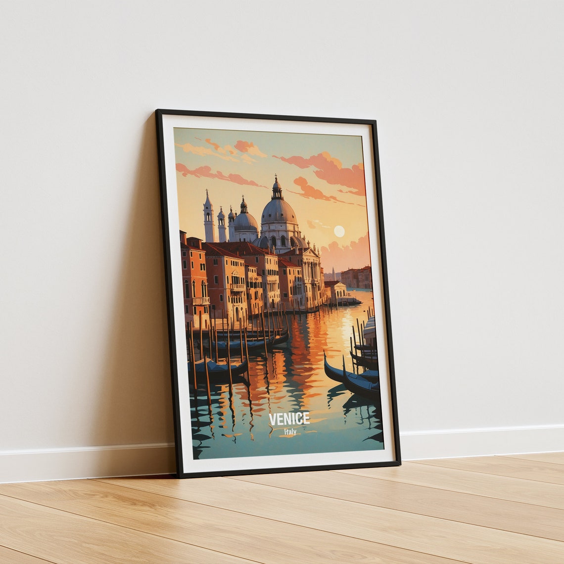 Venice Italy Grand Canal Sunrise Gondolas Salute Church Poster - Image 5