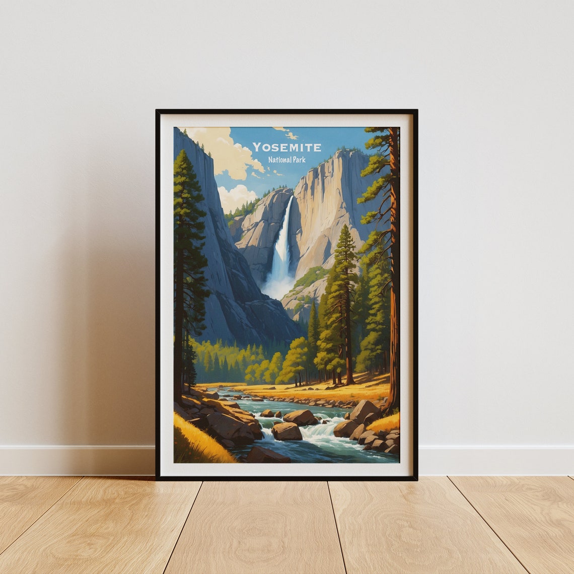 Yosemite National Park Granite Cliff Waterfall View Valley Poster
