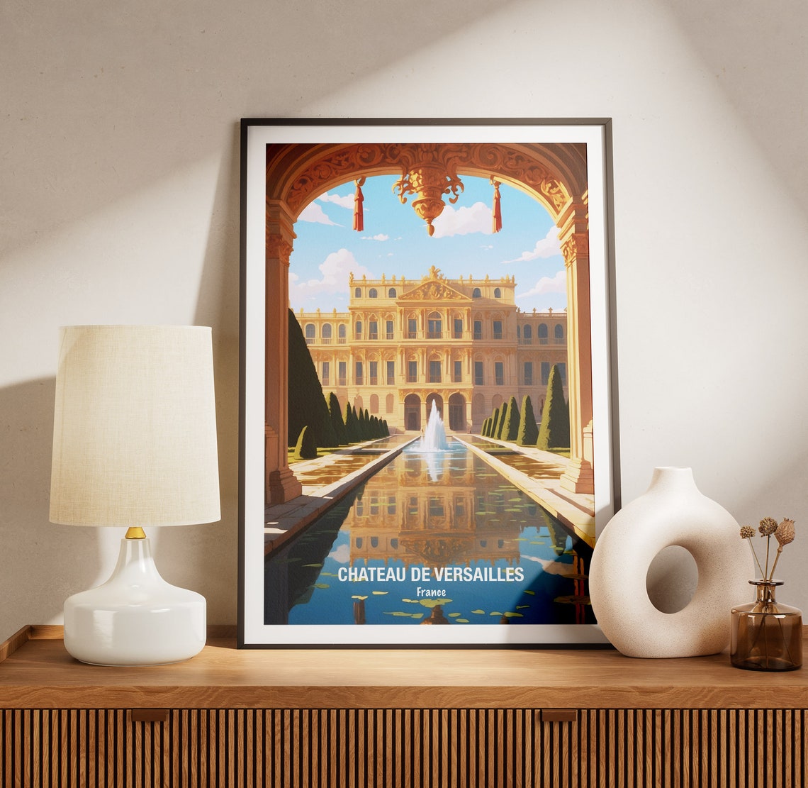 Chateau de Versailles Grand Canal Archway Water Mirror Poster - Image 3
