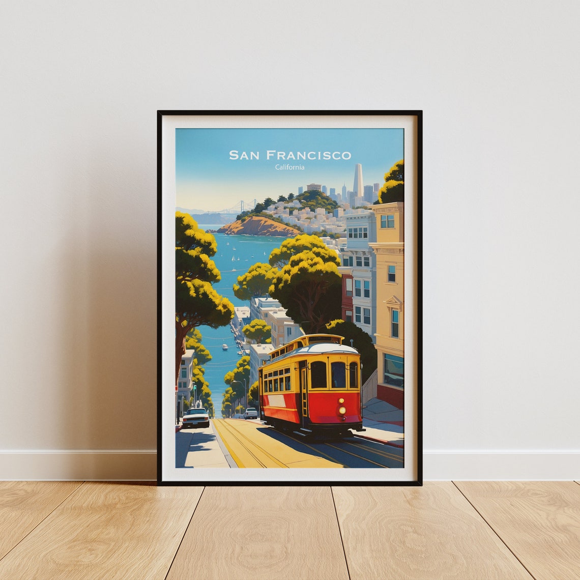 San Francisco California Classic Cable Car On A Steep Hill Poster