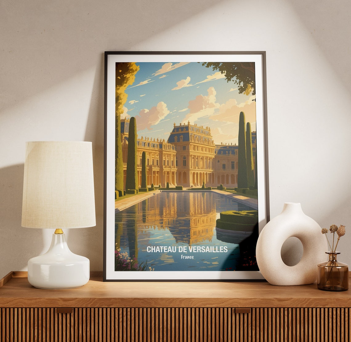 Chateau de Versailles Mirror Pond Palace Reflection Dusk Poster - Image 3