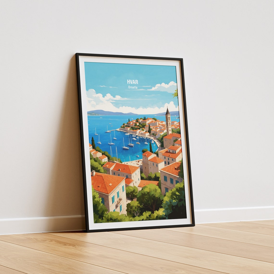 Hvar Island Old Town Harbor Croatia Adriatic Coast Travel Poster - Image 5