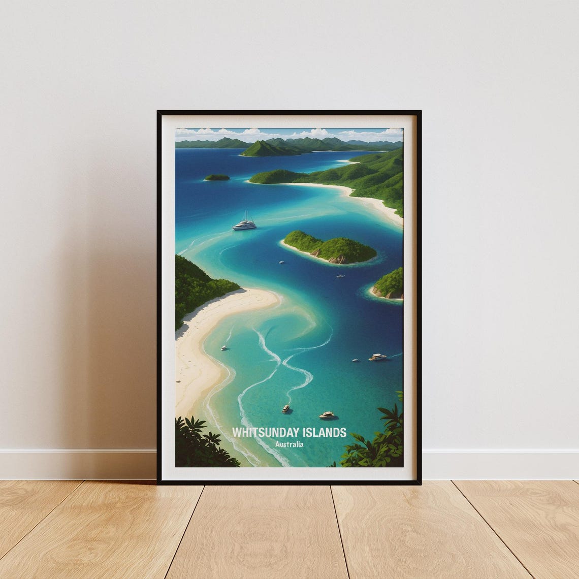 Whitsunday Islands Aerial Turquoise Bays Queensland Coast Poster