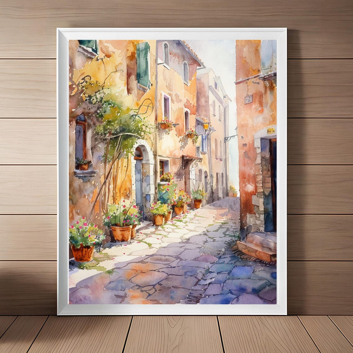 Tropea Calabria Painting Southern Italy Art Print Watercolor Streetscape Italian Wall Art European Wall Decor Travel Art