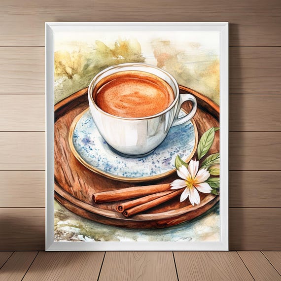 Cafecito Mexican Watercolor Print Cafe De Olla Mexico Travel Gift Coffee Wall Art Coffee Lovers Gift Coffee Cup Kitchen Wall Art