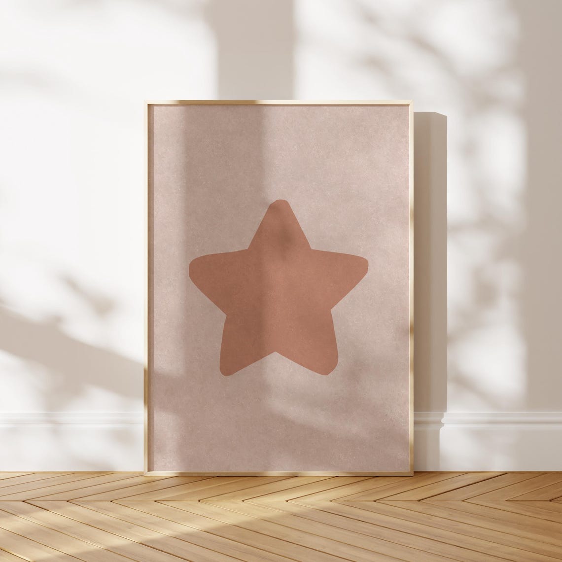 Pink Star Blush Terracotta Minimalist Retro Star Shape Poster