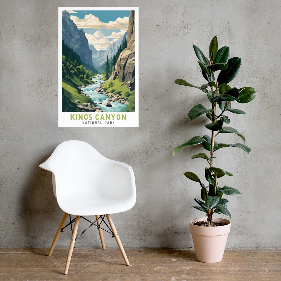 Kings Canyon National Park Glacial Canyon River Vintage Travel Poster - Image 2