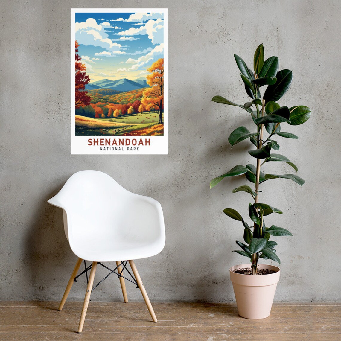 Shenandoah National Park Autumn Blue Ridge Mountains Travel Poster - Image 2