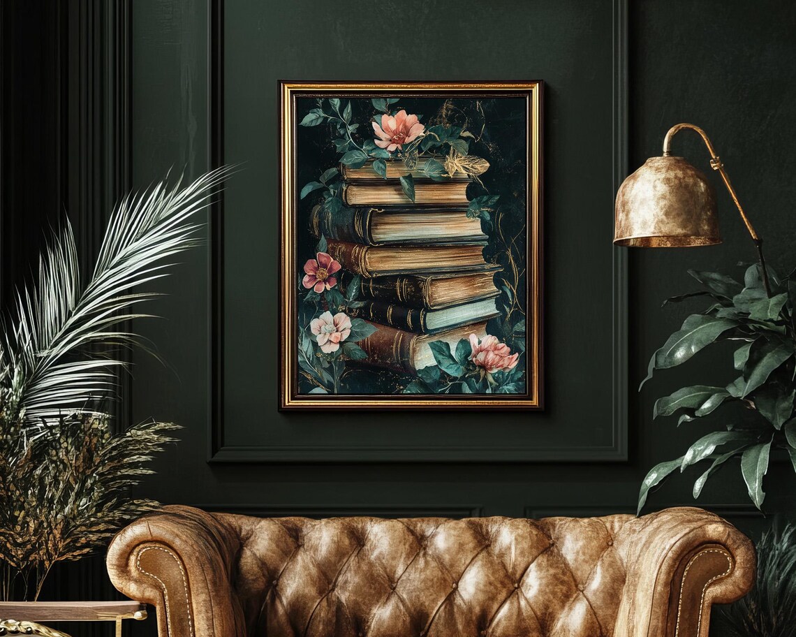 Magical Books With Flowers, Vintage Art Print - Image 5