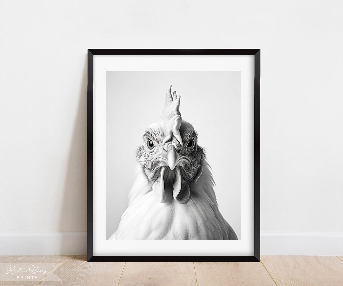 Funny Chicken Art Print, Farm Decor