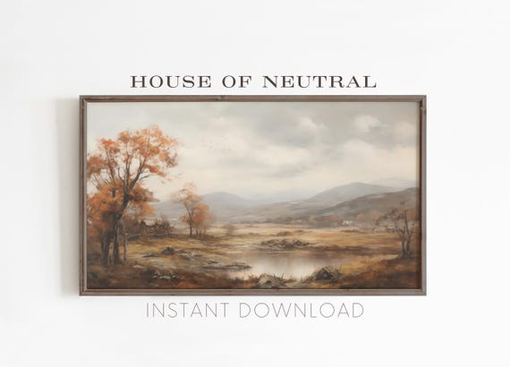 Frame Tv Art Fall Landscape Painting Dark Moody Autumn Halloween Thanksgiving Theme 169 Ratio Tv1