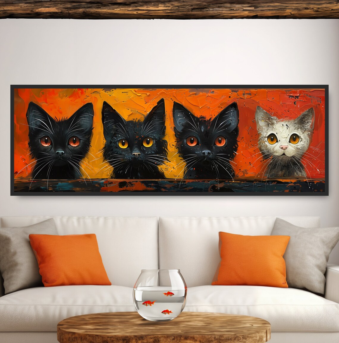 Cute Kittens Diversity, Whimsical Cat Art Print