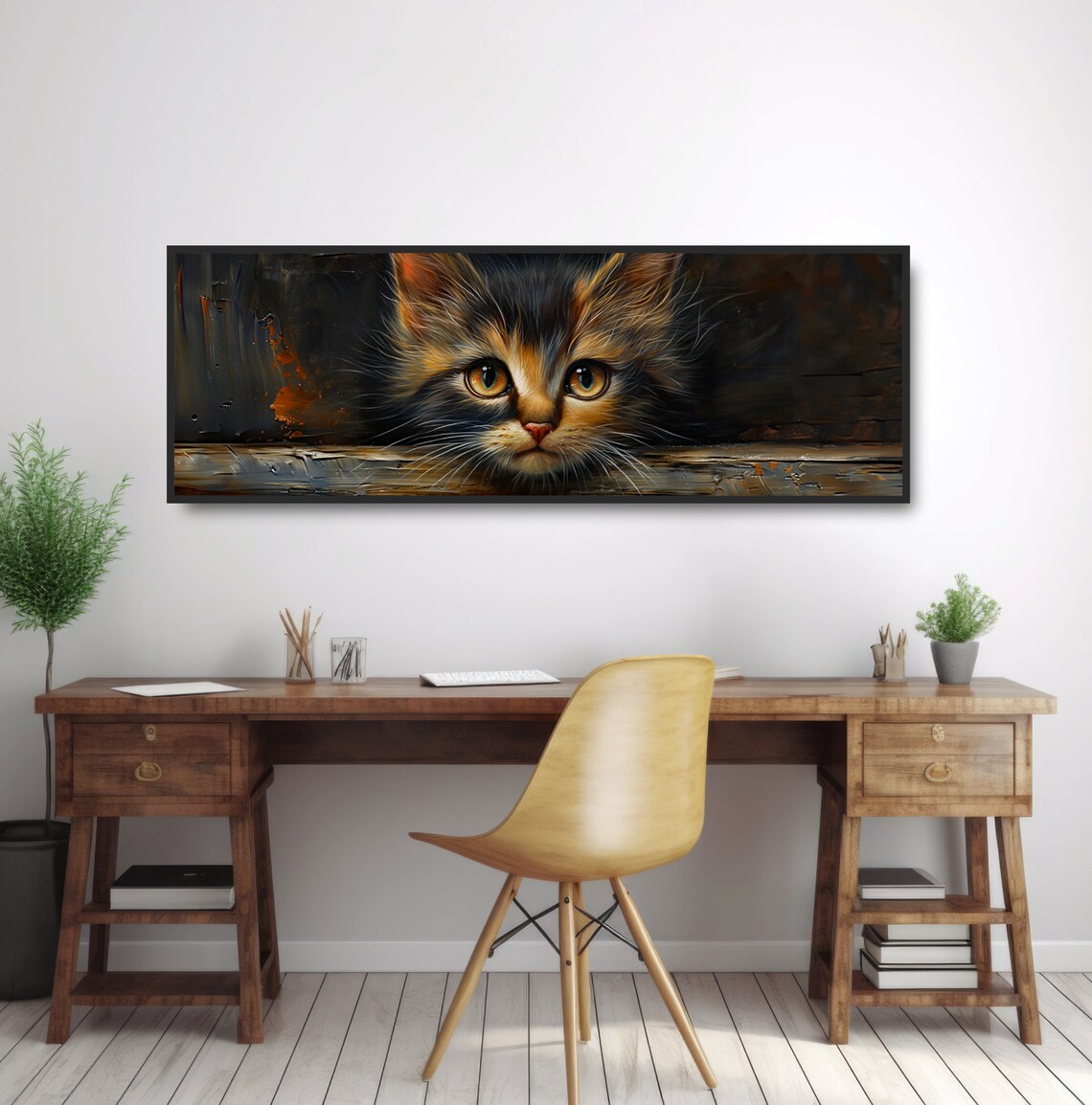 Farmhouse Kitten Oil-Painting-Style Art Print for Cat Owners - Image 2