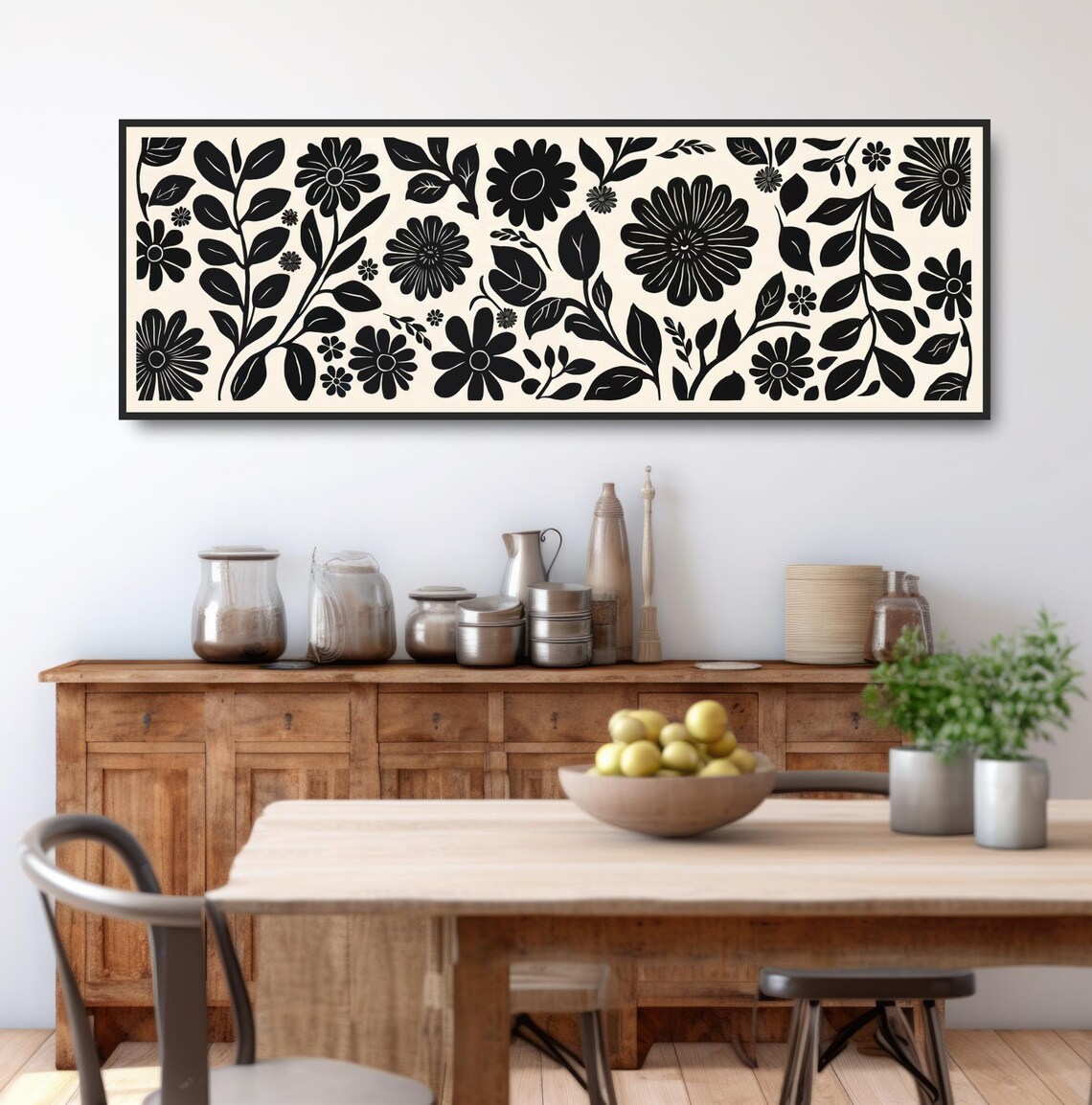 Black And White Abstract Botanical Art Print - Image 3