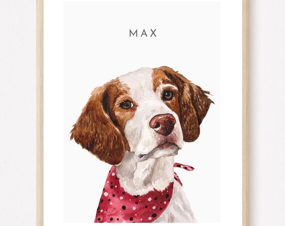 Custom Pet Portrait Watercolor Dog Memorial Gift Print - Image 3