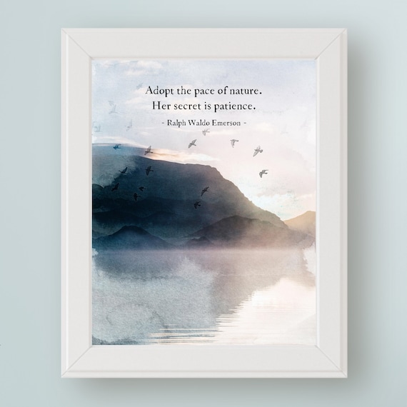 Ralph Waldo Emerson Nature Quote Art Print, Forest Bathing
