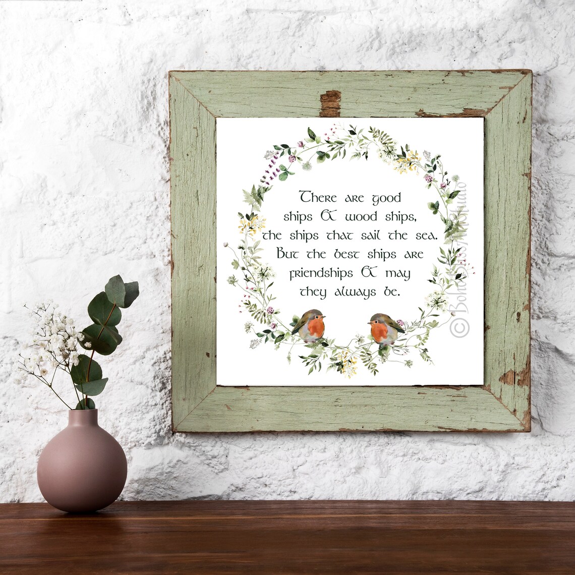 Irish Toast Ships Art Print, Ireland Friendship Quote - Image 2