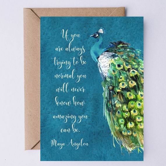 Maya Angelou Quote If You Are Always Trying To Be Normal Card Empowering Quote Card For Her Birthday Graduation Card