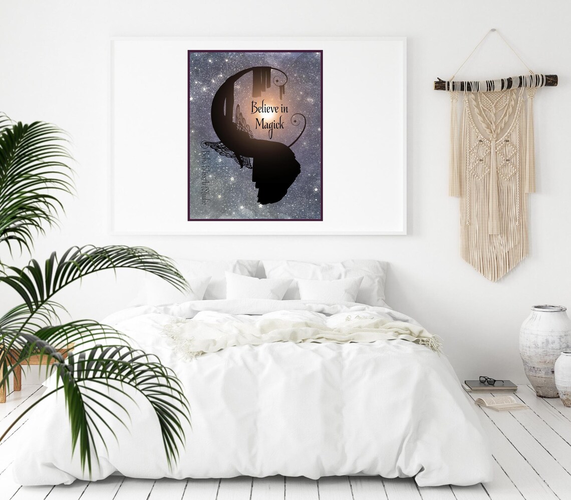 Believe In Magick Wiccan Spiritual Quote Art Print - Image 2