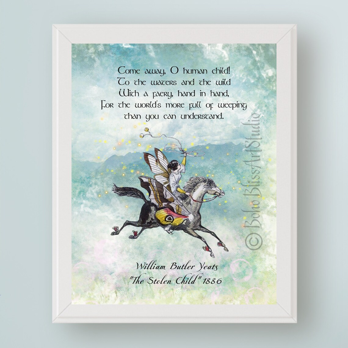William Butler Yeats Poem Quote Art Print