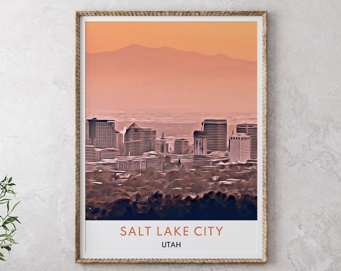 Salt Lake City Art Salt Lake City Print Utah Print Utah Art Utah Poster Salt Lake City Wall Art Utah Wall Art Salt Lake City Utah