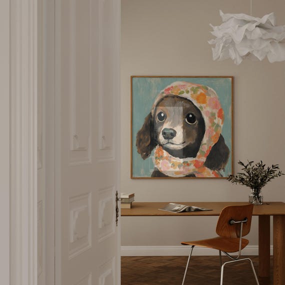 Chocolate Cocker Spaniel Babushka Cocker Spaniel Decoration Cocker Spaniel Art Print Spaniel Lovers Gift Cocker Spaniel Memorial
