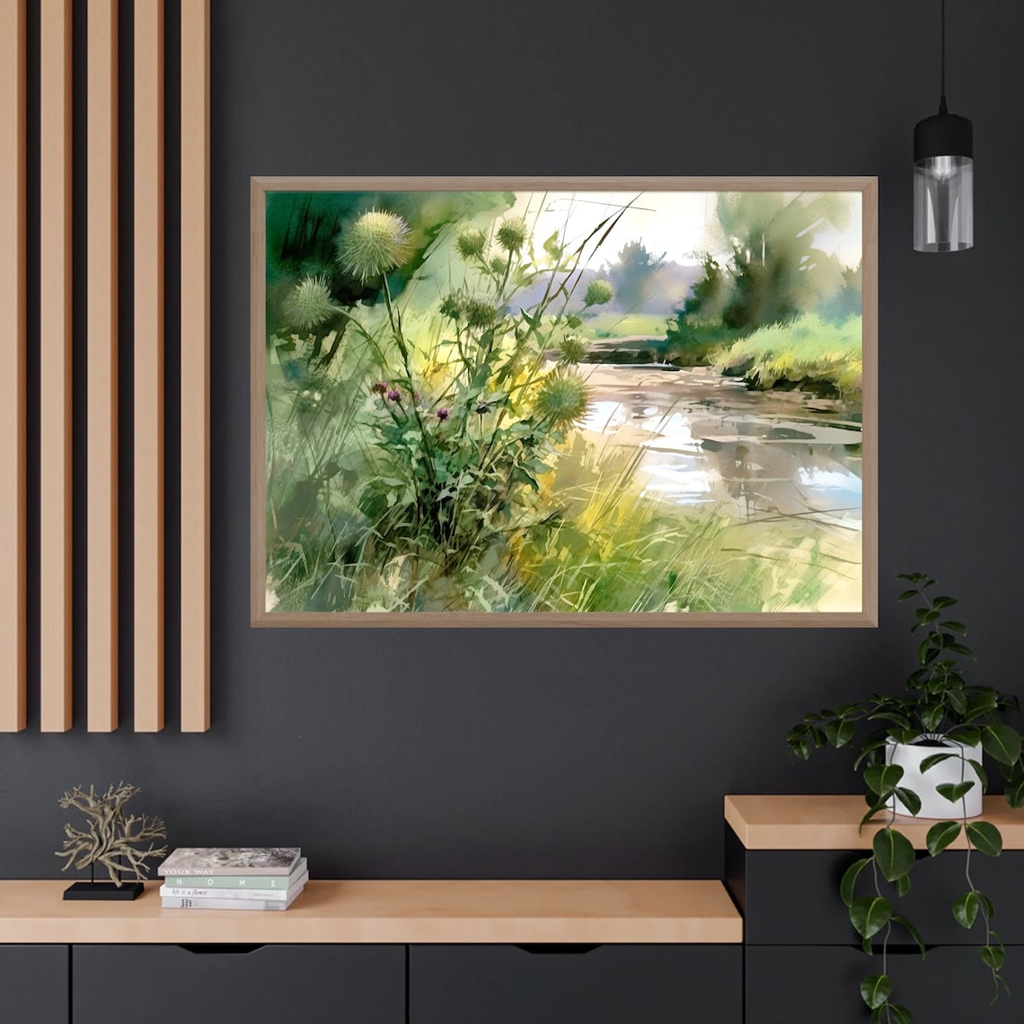 Country Landscape Rural River Art Print, Summer Field - Image 3