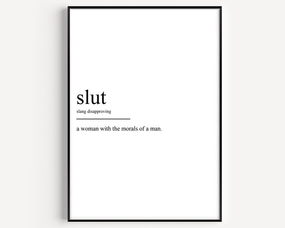 Slut Funny Dictionary Definition Minimalist Black and White Poster