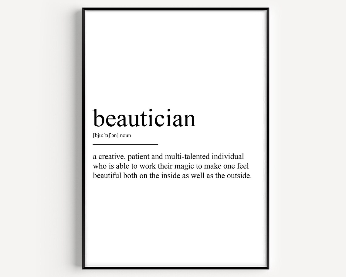 Beautician Definition Typography Art Print